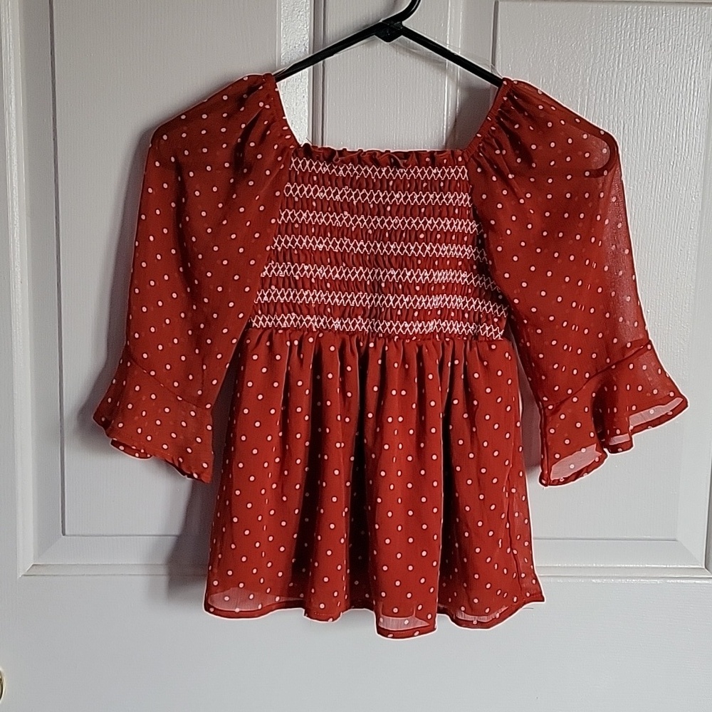 Speechless Kids girls medium shirt, 3/4 length sleeves, burnt orange. NWT.